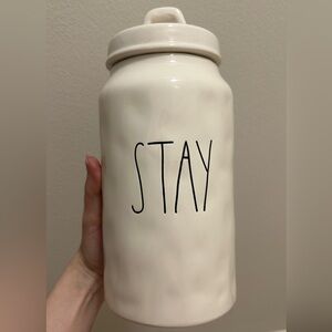 Rae Dunn STAY Ceramic Jar Cannister with Seal Close Lid